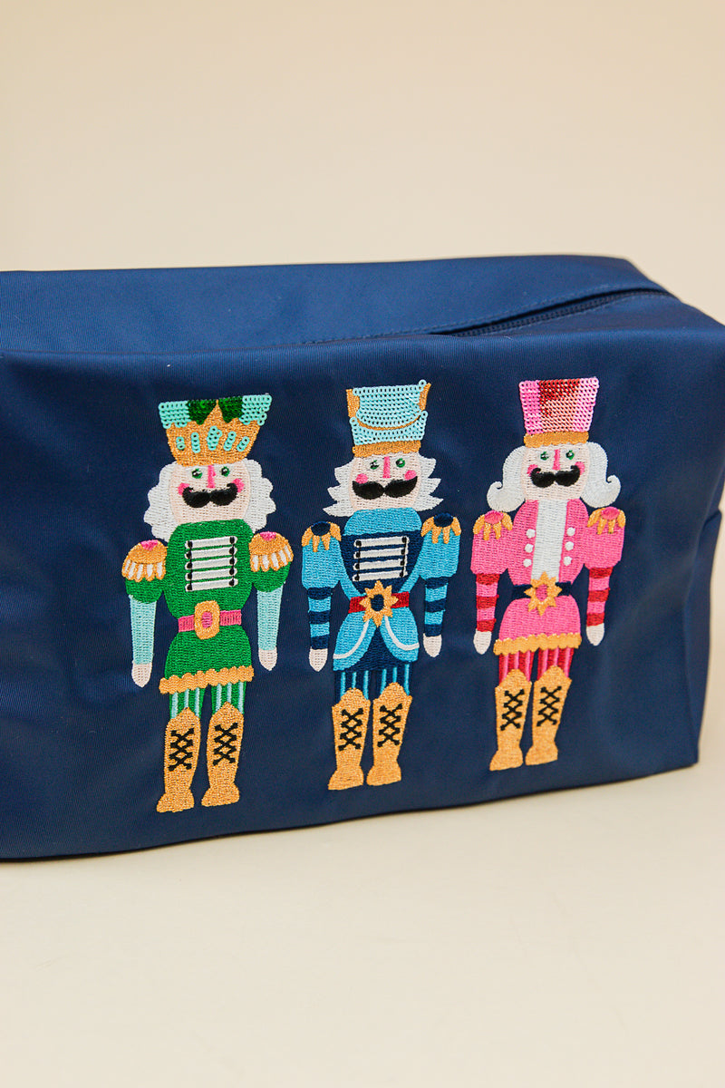 Cara Nutcracker Zip Pouch Navy