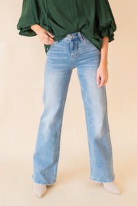 Alsa Mid Rise Wide Leg Jeans