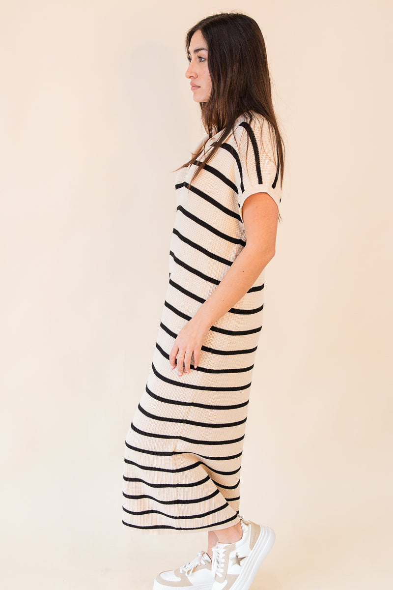 Striped Sweater Midi Dress