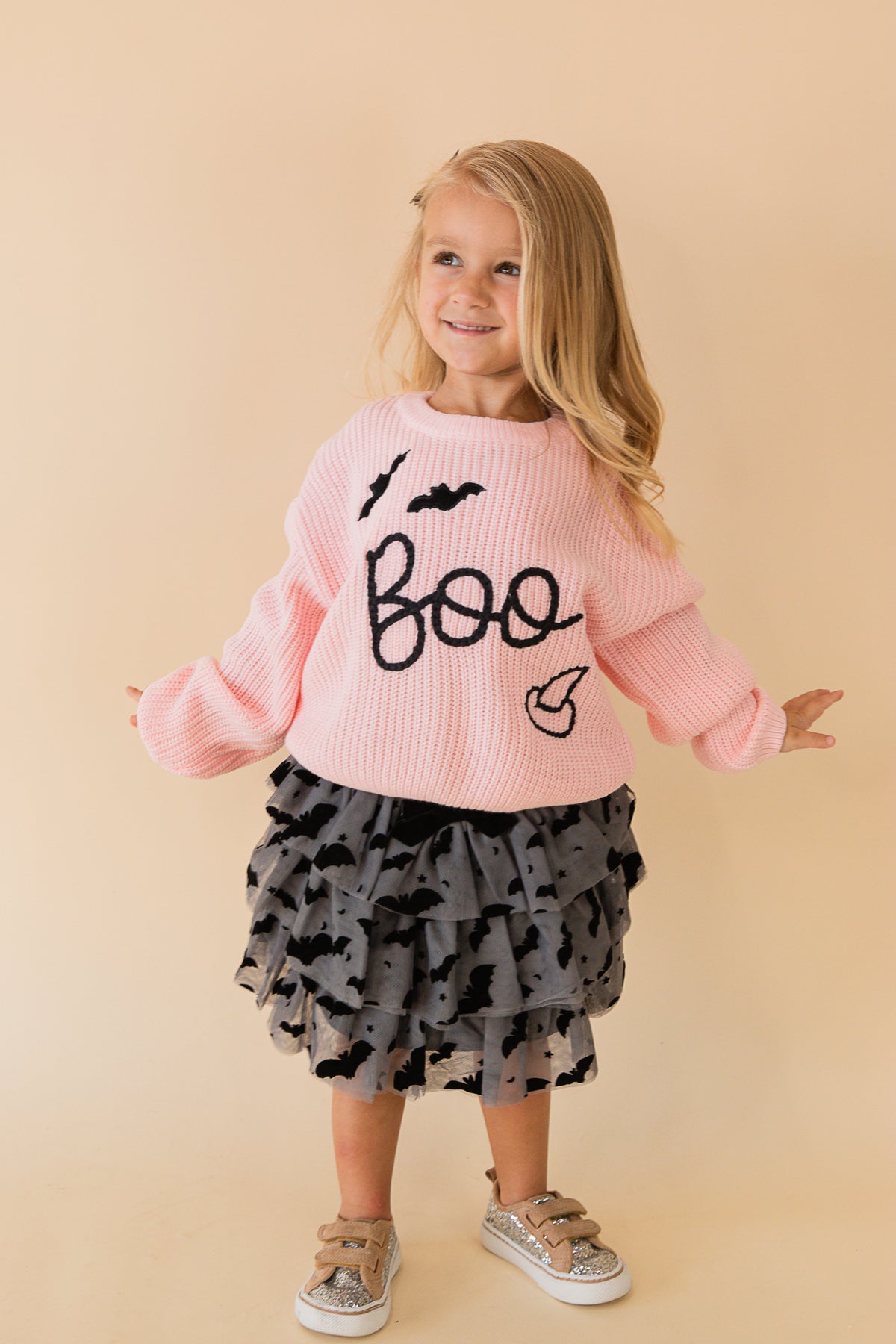 Boo Bat Halloween Knit Sweater