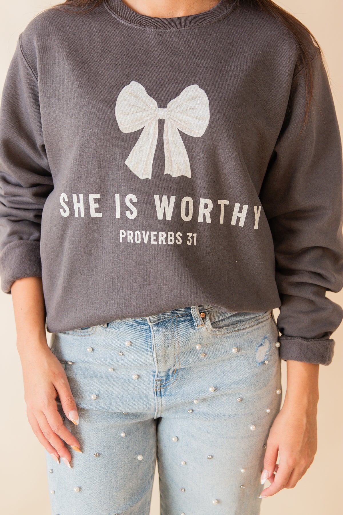 She Is Worthy Crewneck