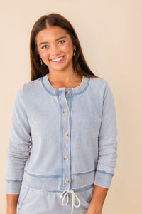 Daily Knit Denim Cardigan