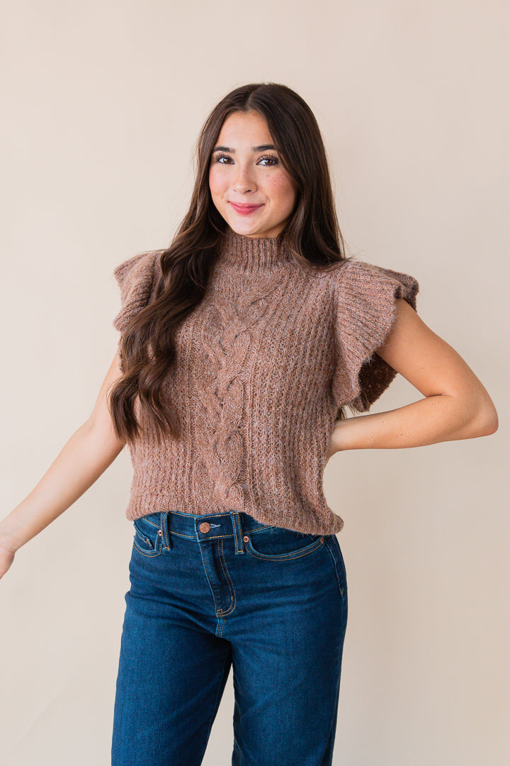 Willow Ruffle Shoulder Sweater