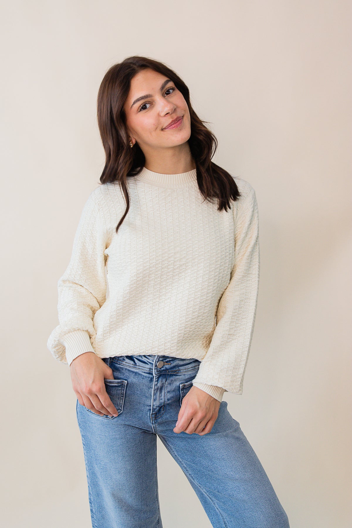 Britney Textured Knit Top