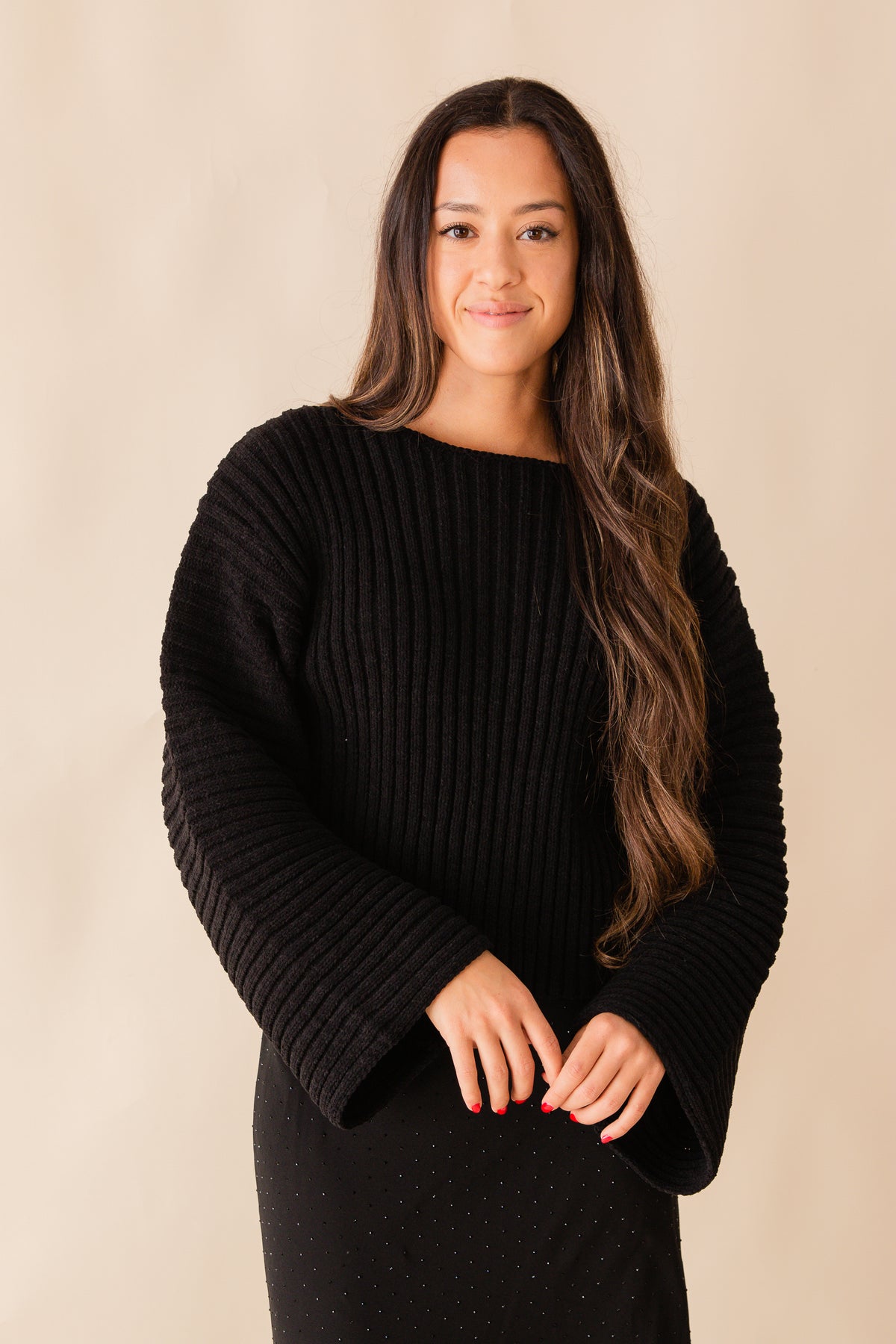 Greater Good Boat Neck Ribbed Sweater