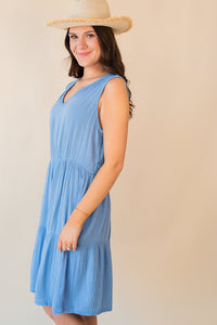 Abbie Crinkled Gauze Tiered Dress