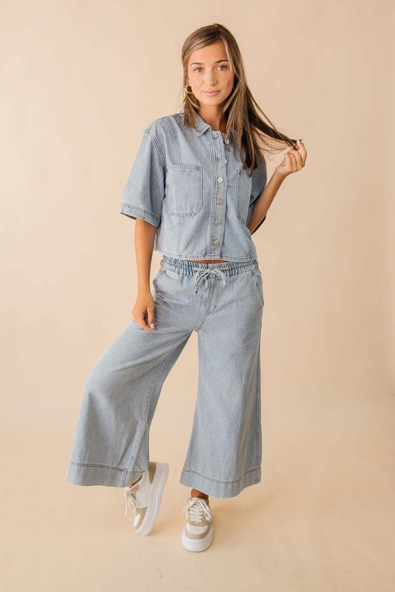 Sandra Cropped Denim Shirt