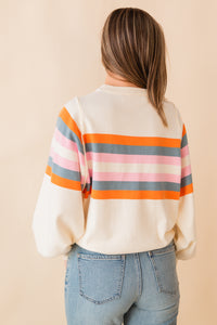 Striped University Long Sleeve Ribbed Trim