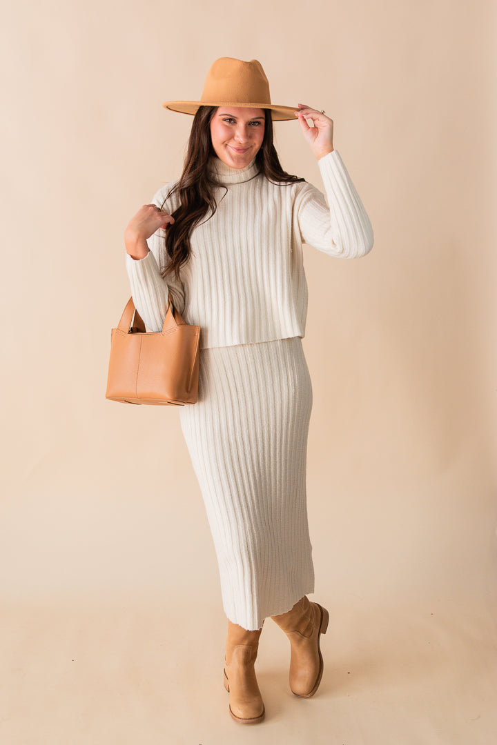 Cosette Rib Knit Midi Skirt