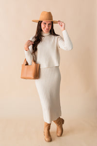 Cosette Rib Knit Midi Skirt