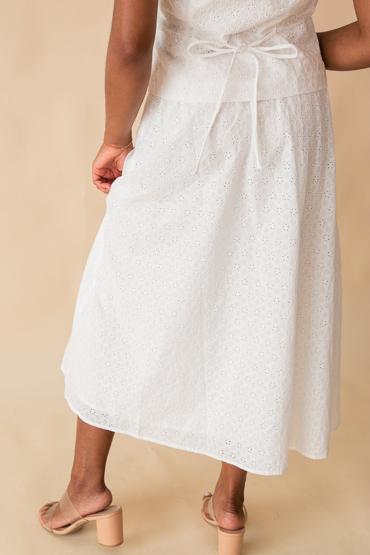 Sun Dream Eyelet Drawstring Maxi Skirt