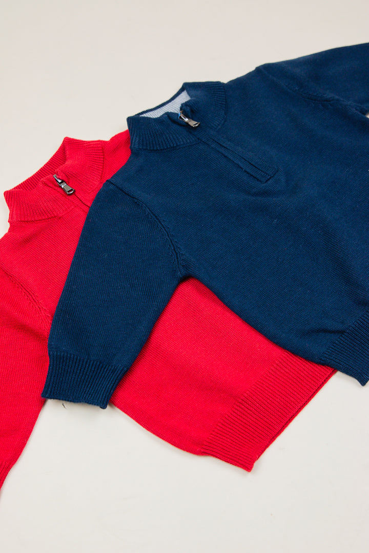 Boys Quarter Zip Sweater