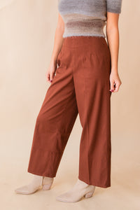 Stretch Twill Cropped Wide-Leg Pant