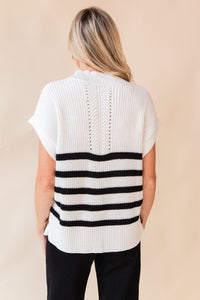 Striped Chimney Knit Top