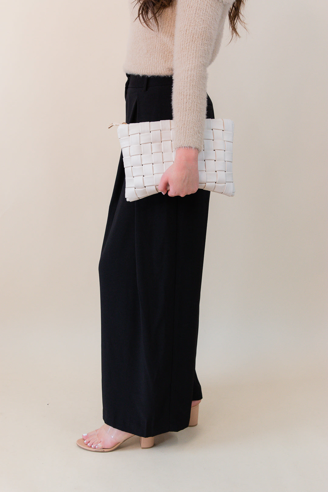 Lena Box Pleat Wide Leg Trouser