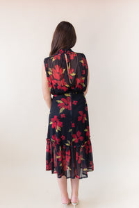 Gypset Glamour Mesh High Neck Midi Dress