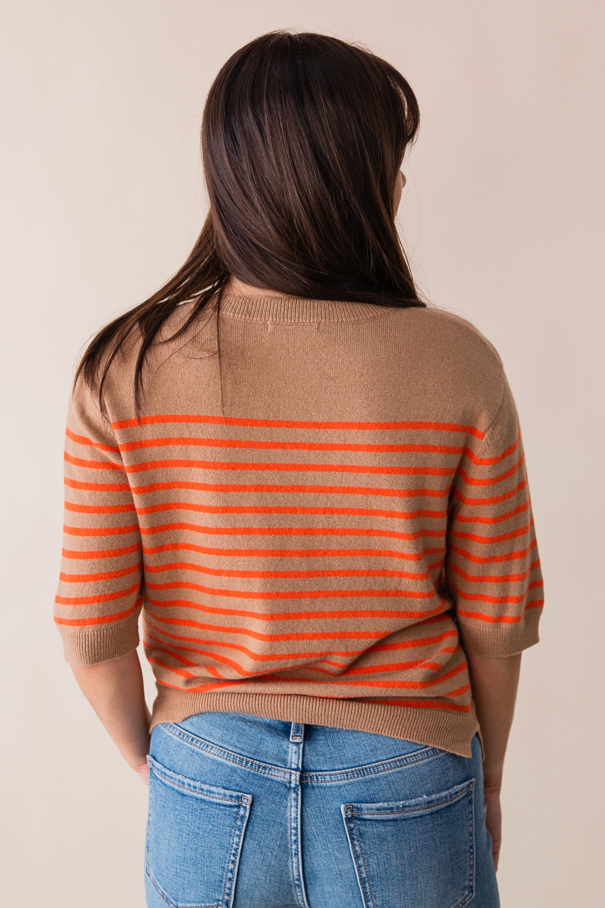 Olivia Stripe Short Sleeve Sweater Top