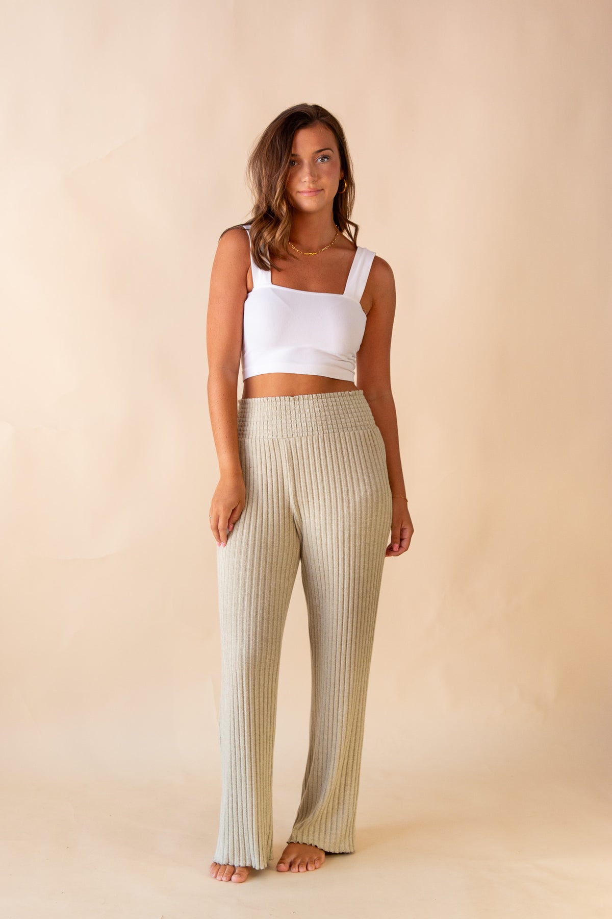 Dawn Smocked Rib Pant