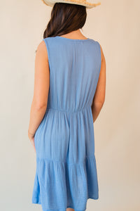Abbie Crinkled Gauze Tiered Dress