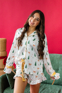 Christmas Tree Farm Satin PJ Set