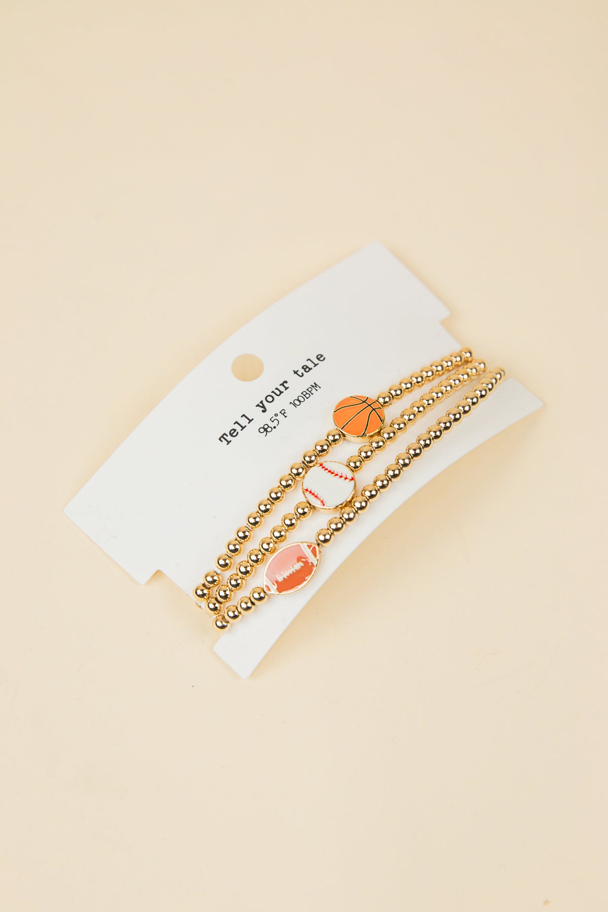 Sports Gold Bead Bracelet Set
