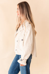 Quincy Cropped Trench Jacket