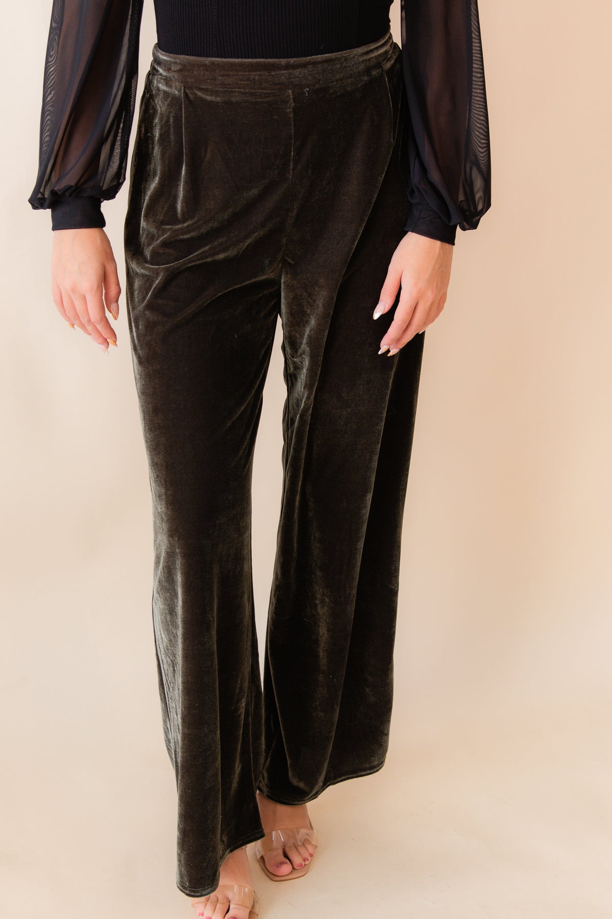 Midnight Oil Velvet Pleated Pants