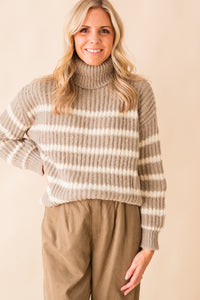 Aki Turtle Neck Striped Sweater