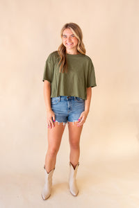 Cotton Short Sleeve Cropped Box Top