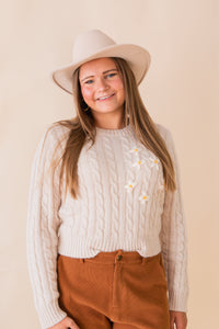 Lulu Embroidery Daisy Sweater