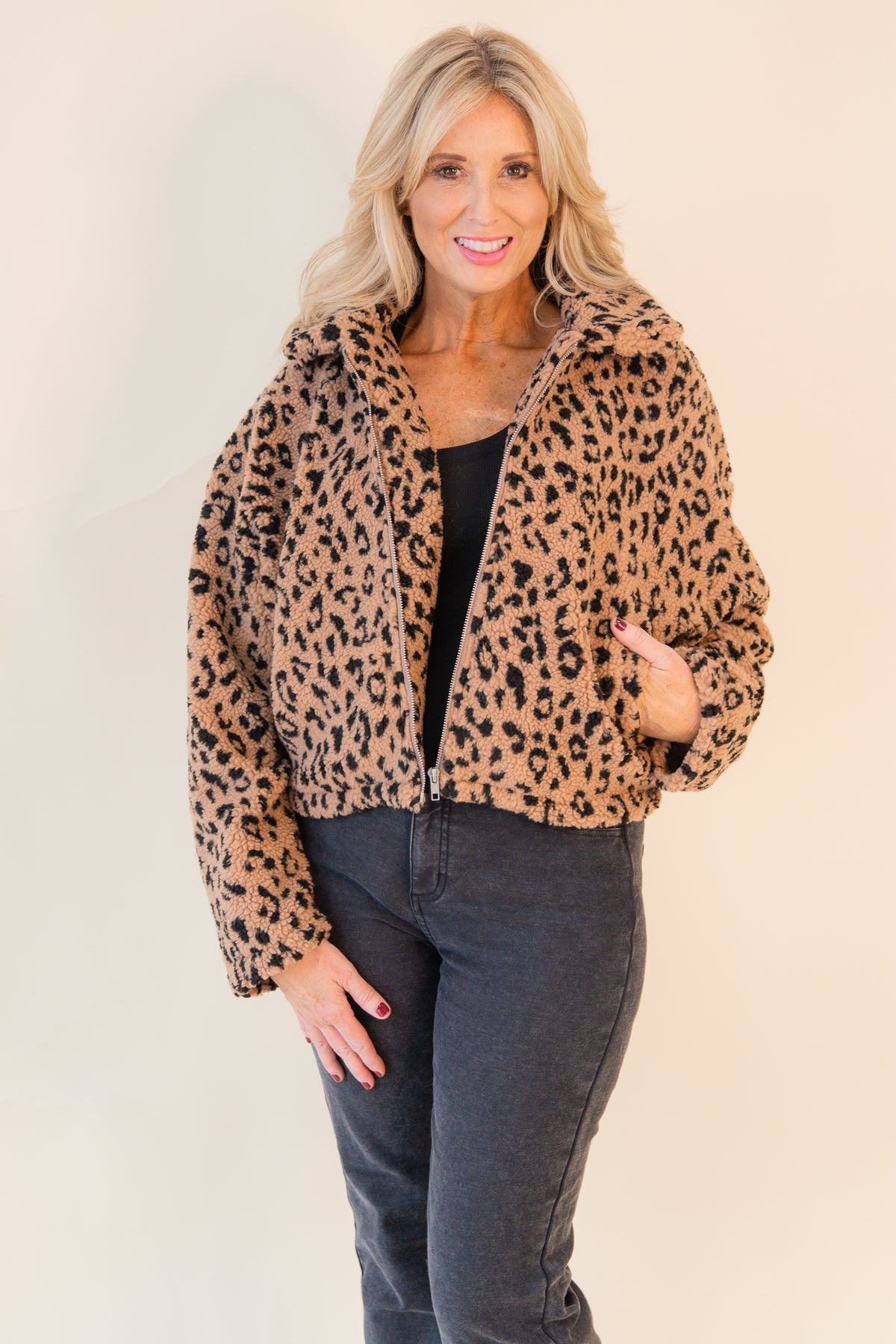 Keeping Tabs Leopard Half Zip