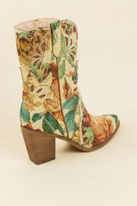 The Sorrel Floral Tapestry Western Bootie