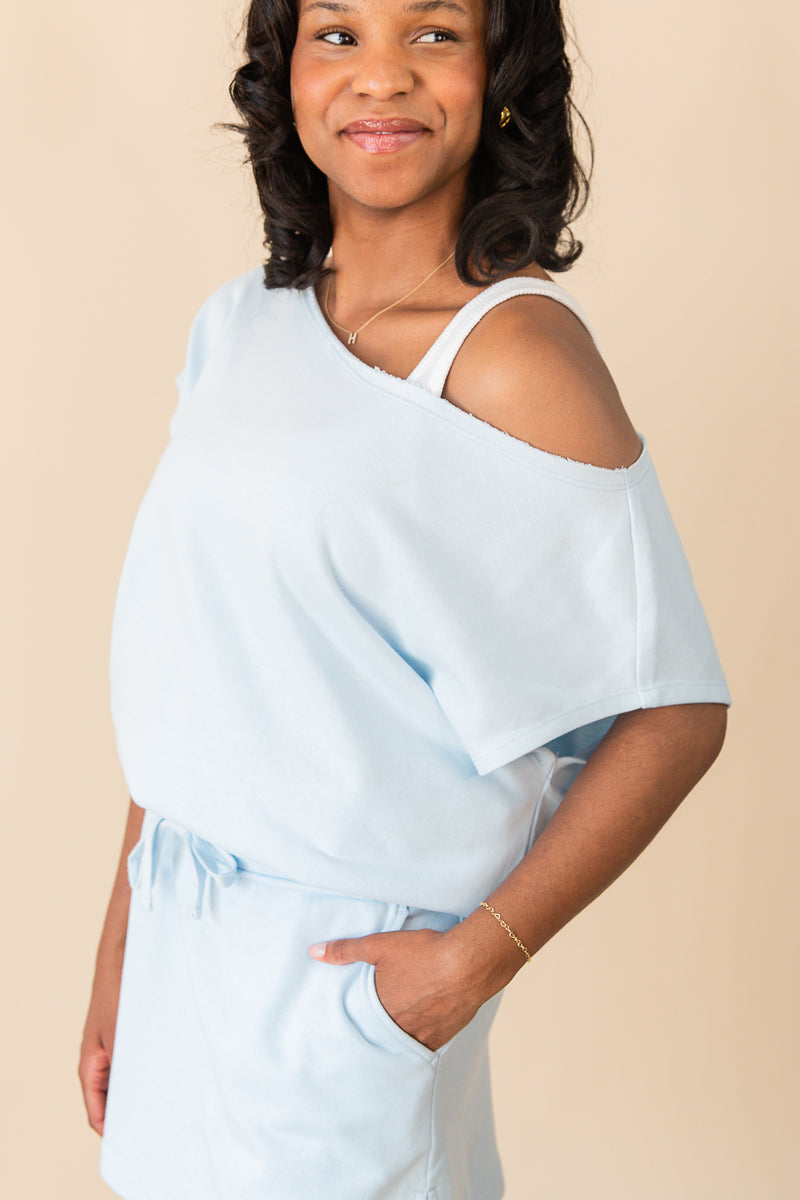 French Terry Off Shoulder Top