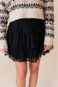 Gathering Pleated Layered Mini Skirt