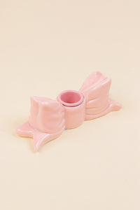 Stoneware Bow Shaped Taper Holder, 3 Colors