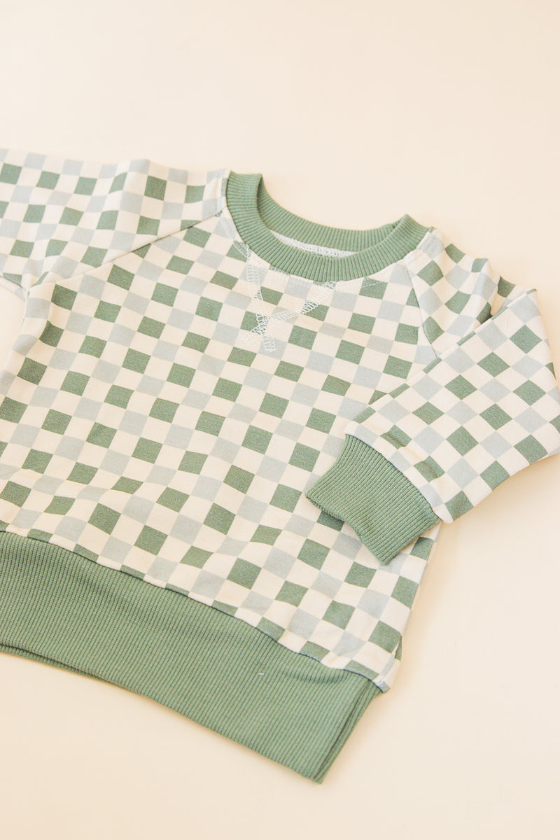 Checkered Fleece Sweatshirt