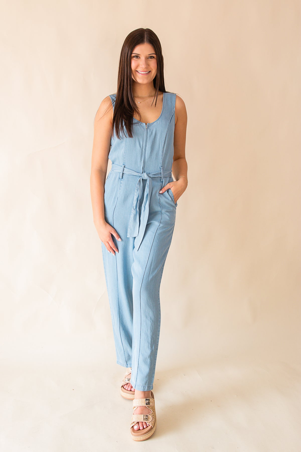 To Do List Belted Jumpsuit