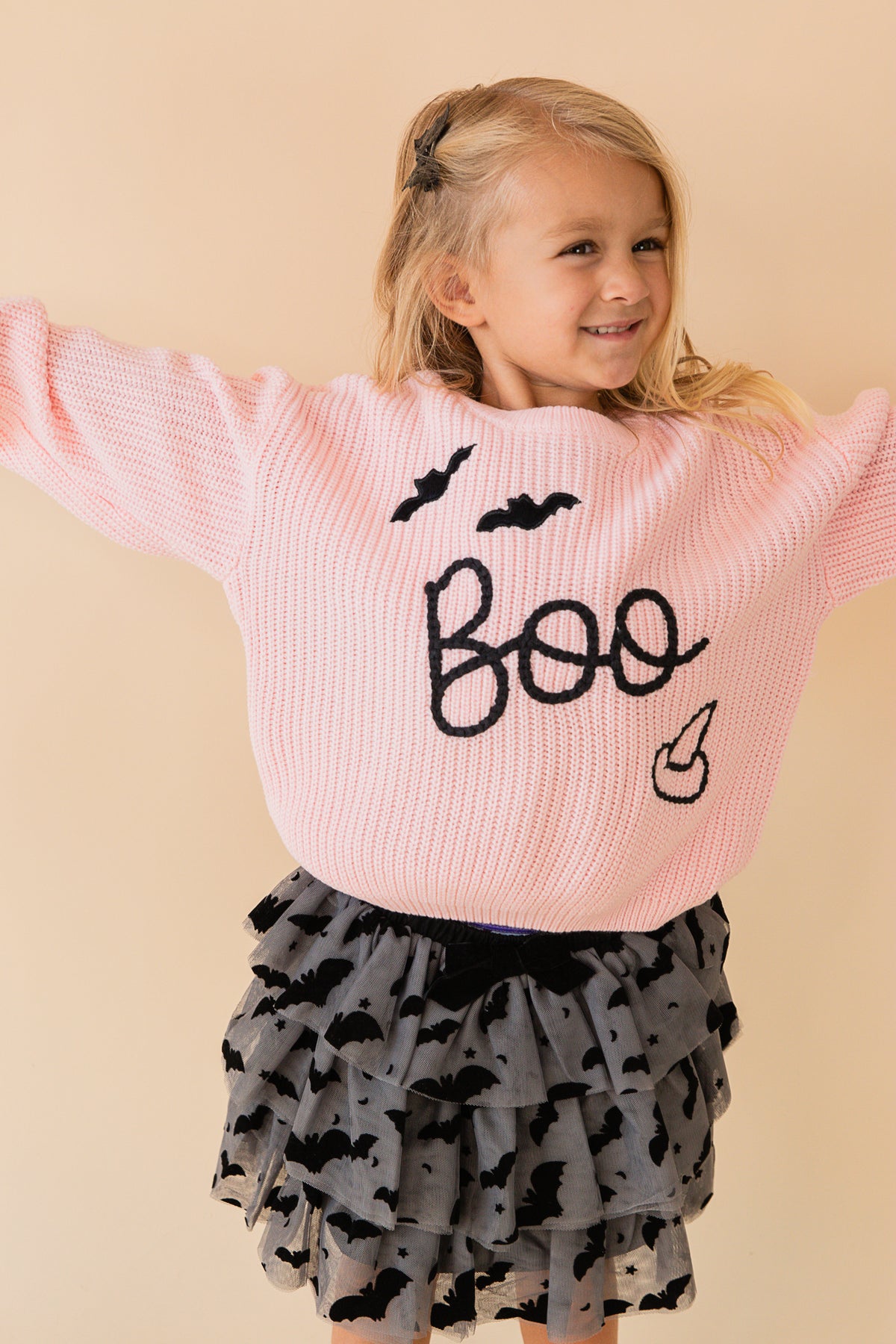 Boo Bat Halloween Knit Sweater