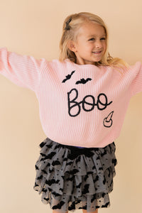 Boo Bat Halloween Knit Sweater