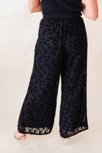 At Dusk Velvet Lace Wide Leg Pants