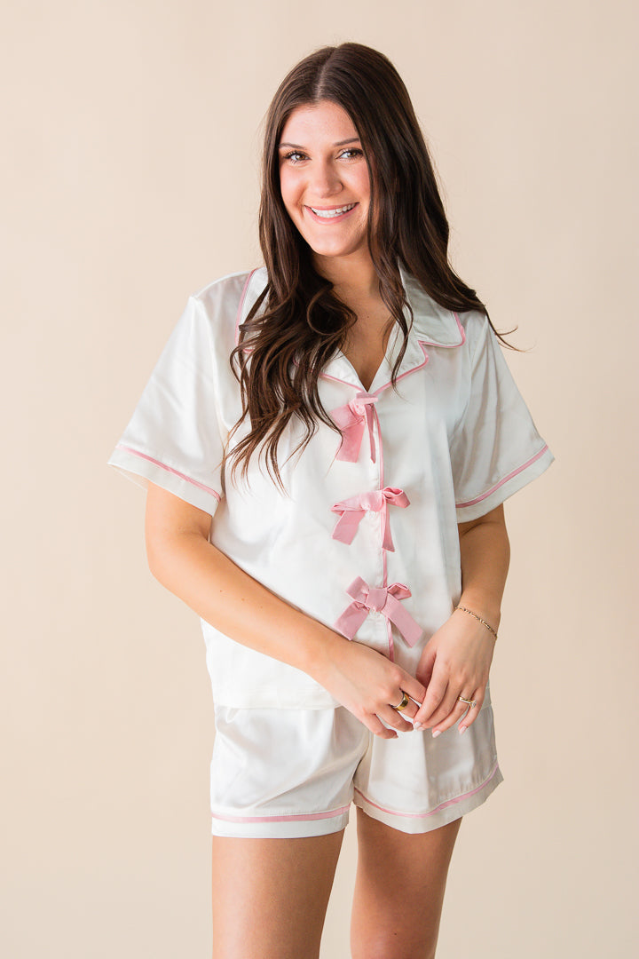 Julie S/S Satin Pj Set
