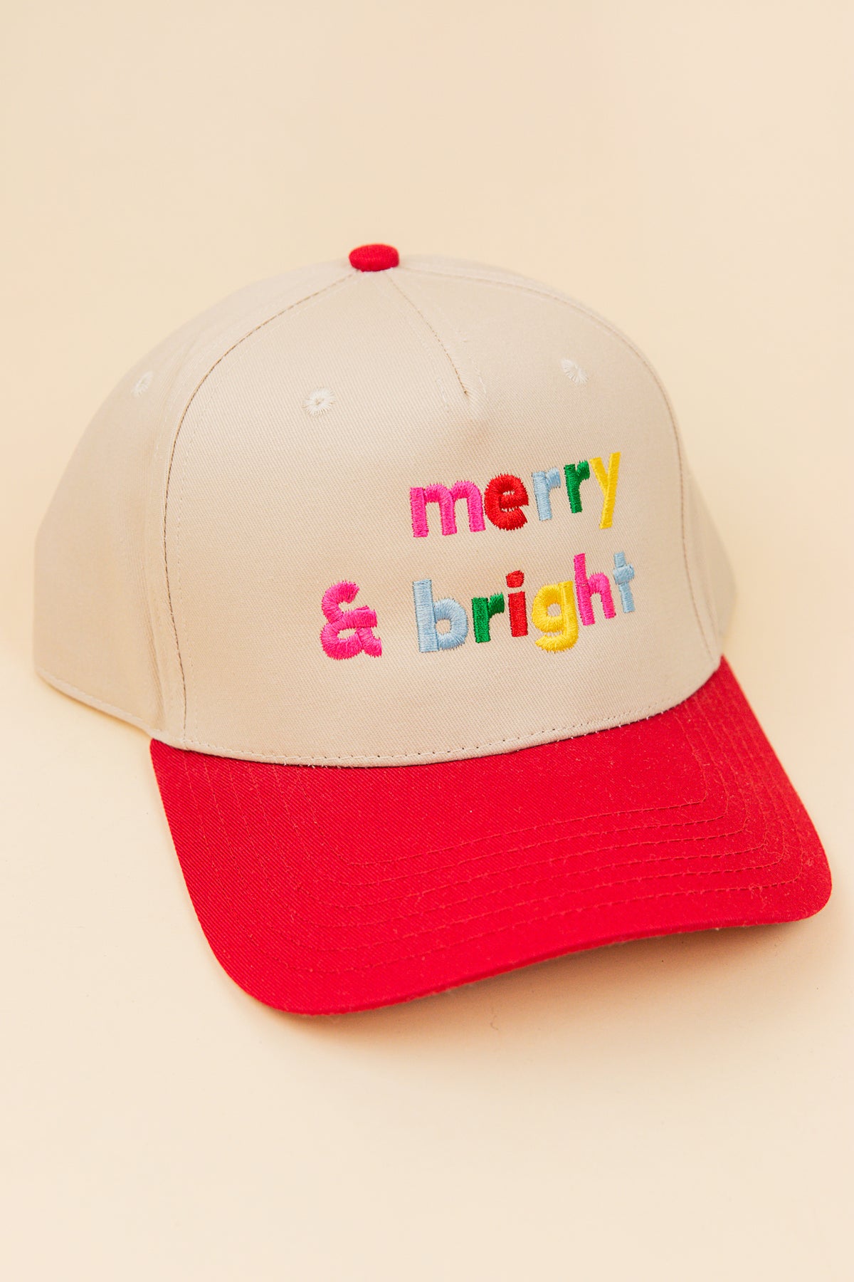 Merry & Bright Trucker Hat Red/Tan