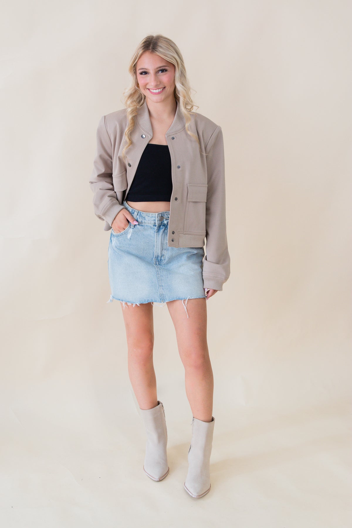 Camilla Bomber Jacket w/ Flap Pockets