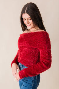 Amaya Off the Shoulder Fuzzy Sweater