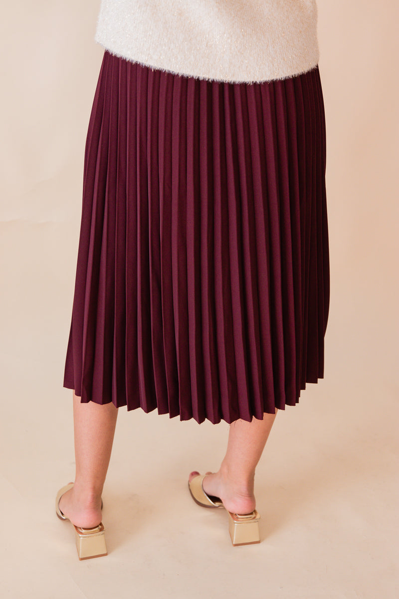 Silent Streets Pleated Midi Skirt