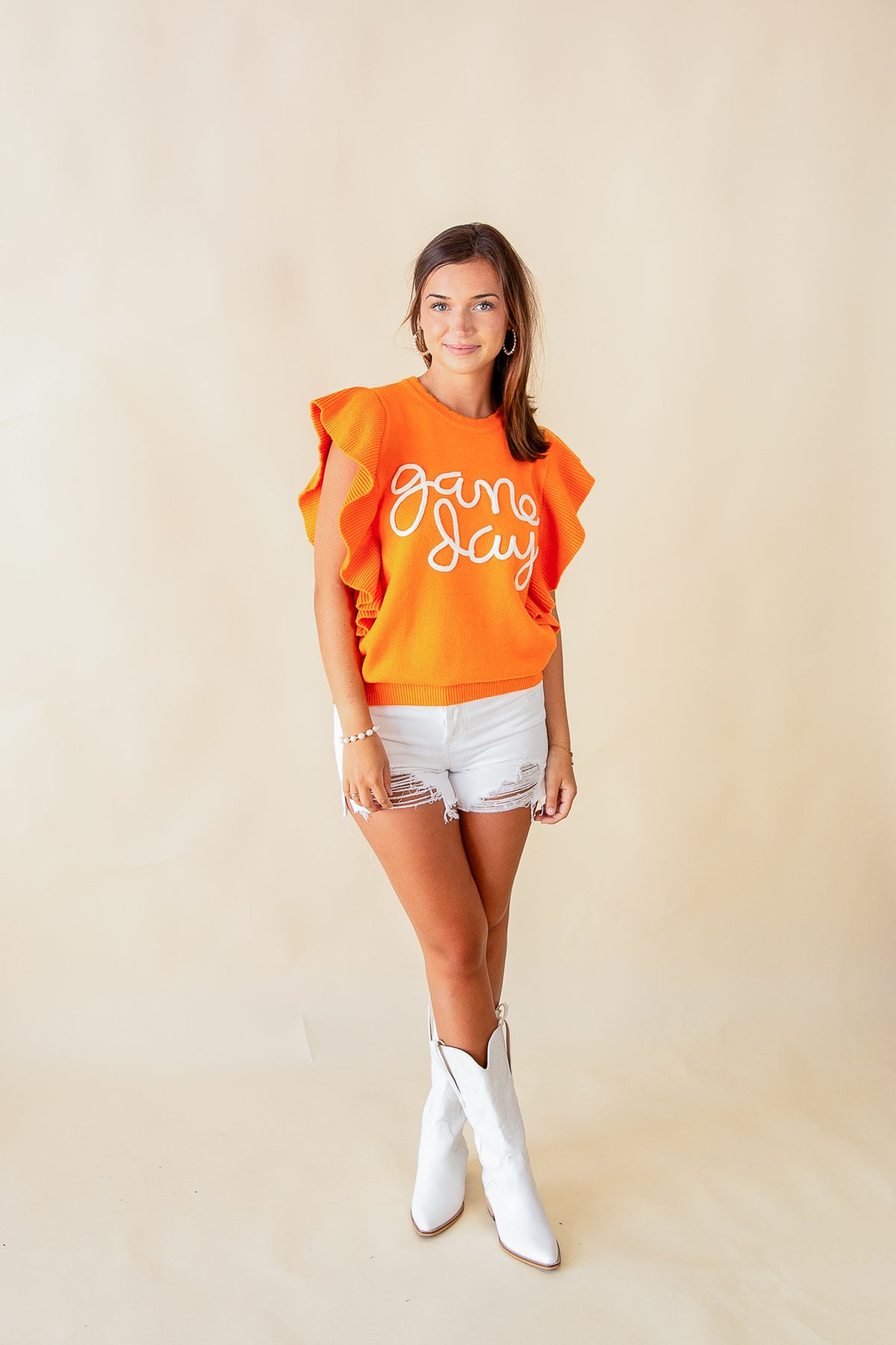 Ruffle Gameday Sweater Top