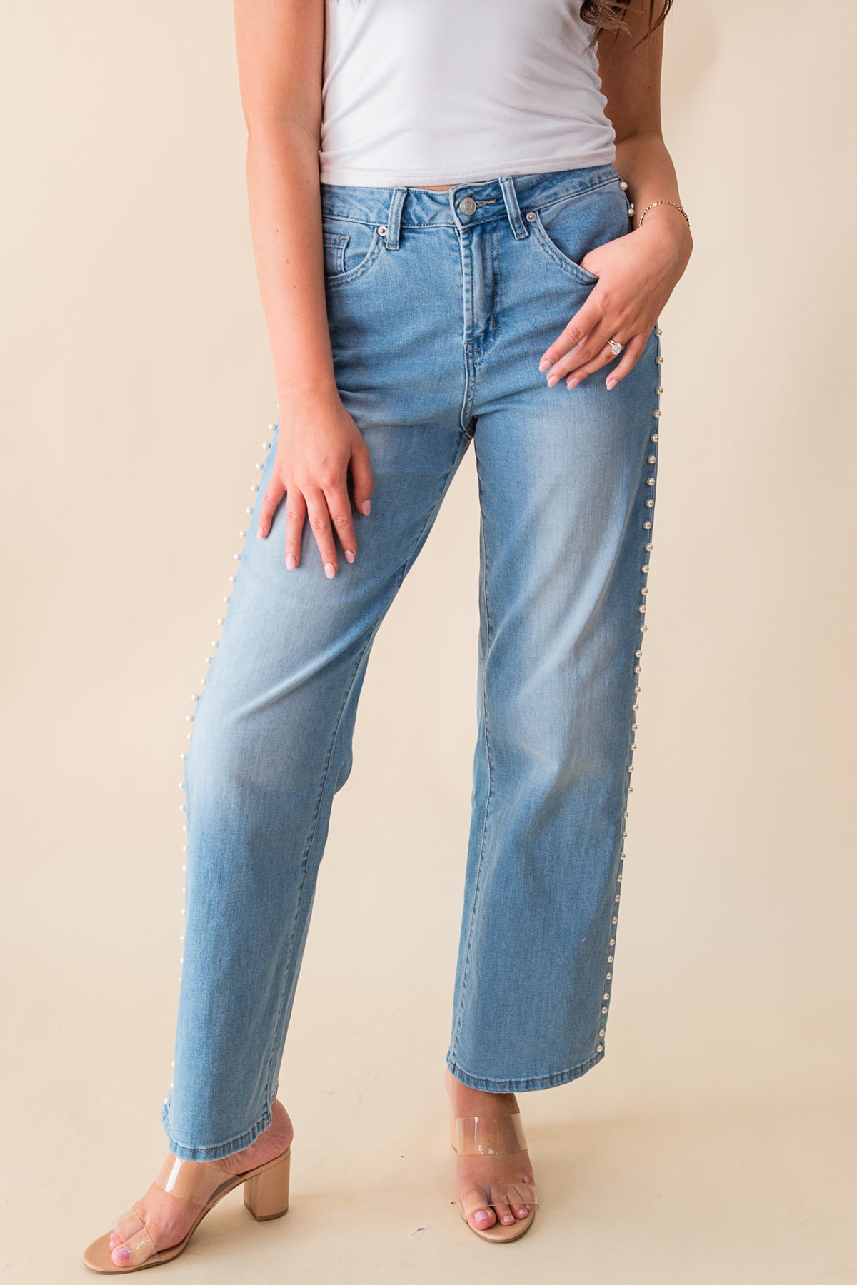Ronnie Wide Leg Pearl