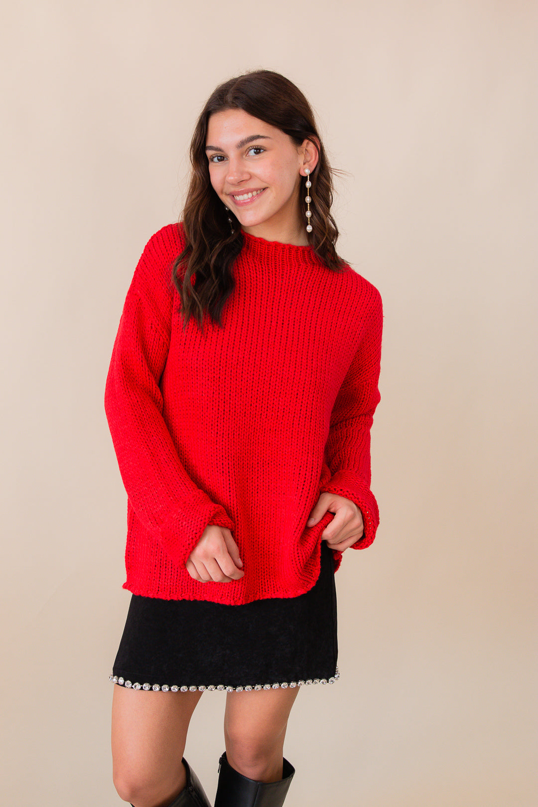 Spice Cake Funnel Neck Sweater