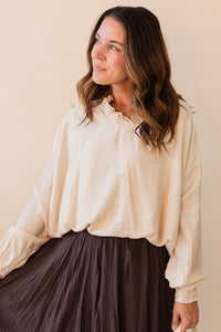 Maya Ruffle Neck Top