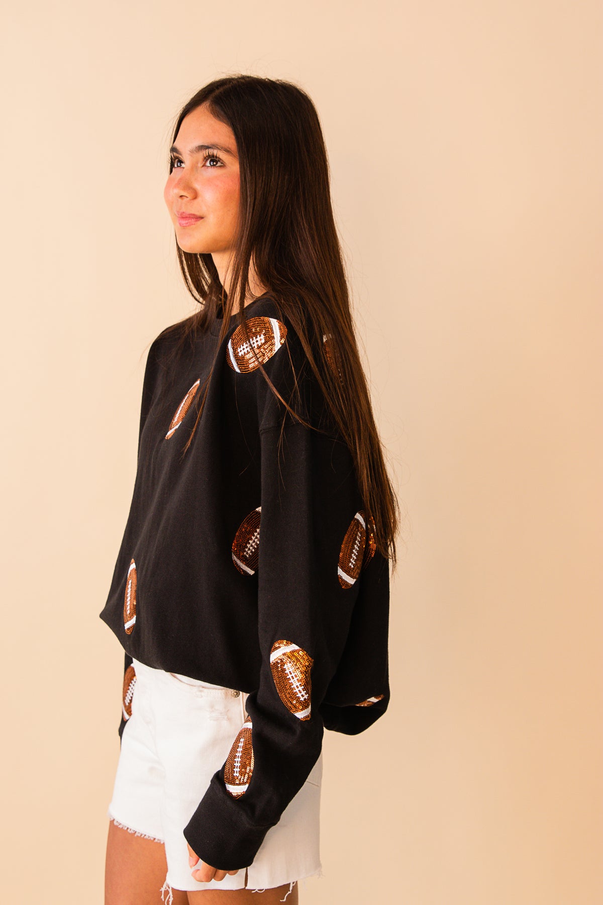 Sequin Football Classic Sweatshirt